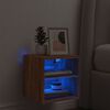 vidaXL Sieninė TV spintelė su LED lemputėmis, ruda, 30x28,5x30cm