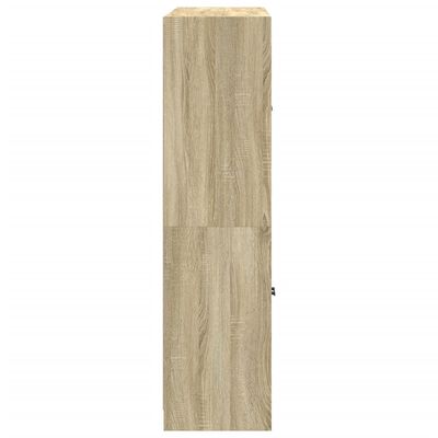 vidaXL Knygų spinta su durelėmis, ąžuolo, 136x37x142cm, mediena