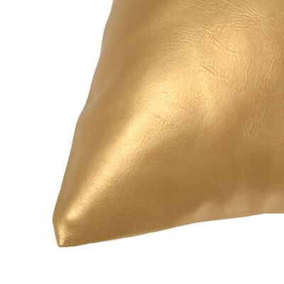 vidaXL Pagalvėlių rinkinys, 2vnt., PU, 60x60cm, aukso spalvos