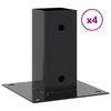 vidaXL Stulpų pagrindai kvadratiniai, 4vnt., antracito sp., 71x71mm