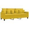 vidaXL Trivietė sofa, geltonos spalvos, 180cm, aksomas