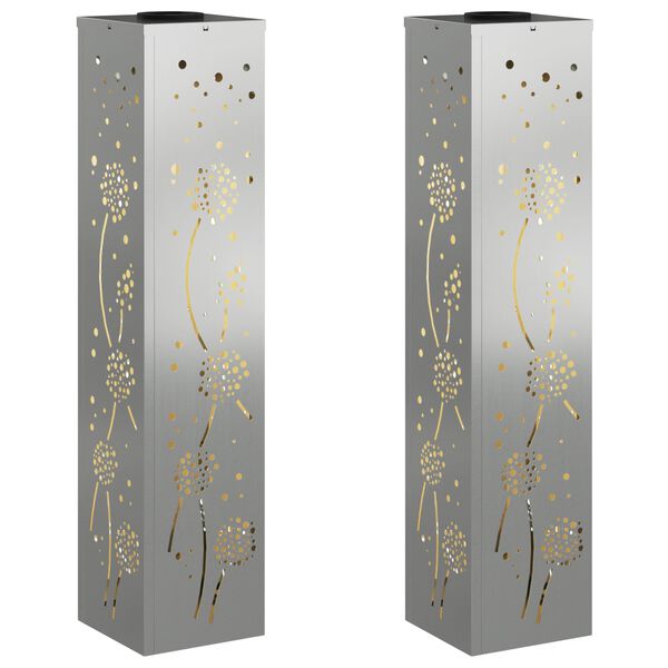 vidaXL Saulės LED &scaron;aligatvio &scaron;viesa 2 pcs Rūdijanti Cinkuotas