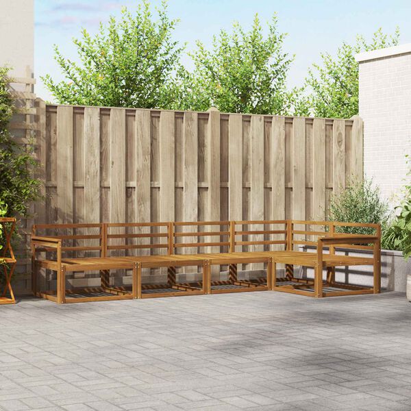 vidaXL Lauko sofos komplektas 5 pcs Natūrali Kietos akacijos mediena