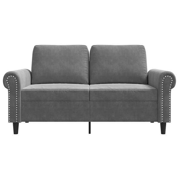 vidaXL Dvivietė sofa, tamsiai pilkos spalvos, 120cm, aksomas