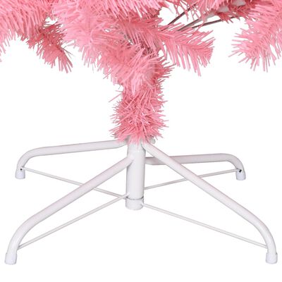 vidaXL Dirbtinė Kalėdų eglutė su stovu, rožinės spalvos, 180cm, PVC