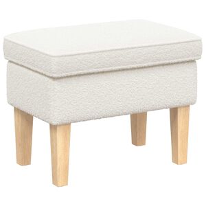 vidaXL Pėdų staliukas Kreminė 55 x 35 x 41 cm Boucl&eacute;