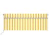 vidaXL Markizė su uždanga/LED/vėjo jutikliu, geltona/balta, 4x3m