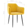 vidaXL Valgomojo kėdės, 2vnt., garstyčių geltonos spalvos, aksomas