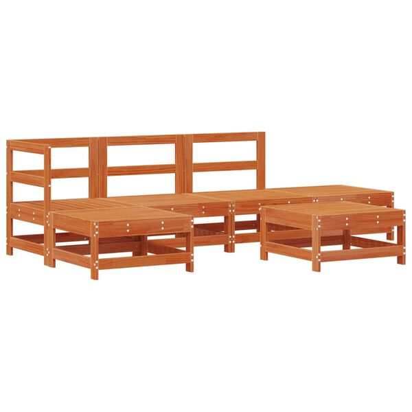 vidaXL Sodo poilsio komplektas 5 pcs Va&scaron;ko Ruda Tvirtas pu&scaron;ies medis