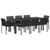 vidaXL Sodo valgomojo komplektas 9 vnt. Juodas 200 x 80 x 73 cm