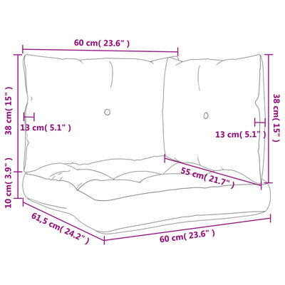 vidaXL Palečių pagalvėlės, 3vnt., kreminės spalvos, audinys