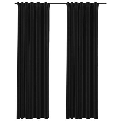 vidaXL Naktinės užuolaidos su kabliukais, 2vnt., antracito, 140x225cm