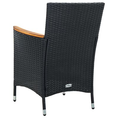 vidaXL Sodo valgomojo kėdės, 4vnt., juodos spalvos, poliratanas