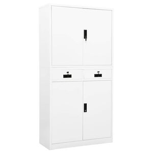 vidaXL Biuro spintelė, baltos spalvos, 90x40x180cm, plienas