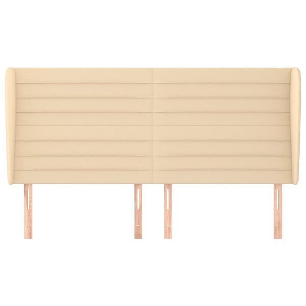 vidaXL Galvūgalis su auselėmis, kreminis, 183x23x118/128cm, audinys