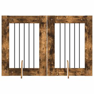 vidaXL &Scaron;unų vartai su stovais 2 pcs Dūminio ąžuolo 60 x 80 cm