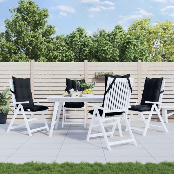 vidaXL Kėdės pagalvėlės, 4vnt., juodos spalvos, oksfordo audinys