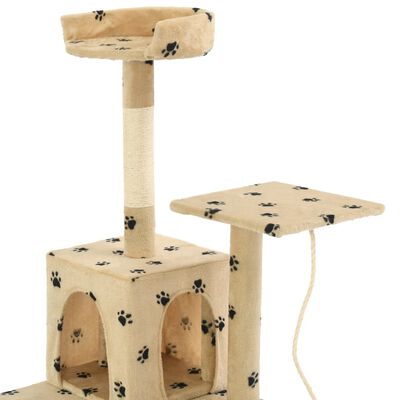 vidaXL Draskyklė katėms su stovais iš sizalio, 120cm, smėlio sp. pėd.