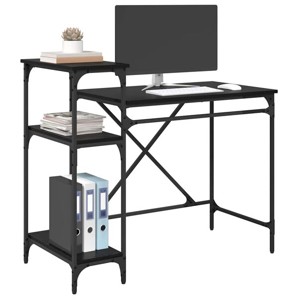 vidaXL Stalas Juodas ąžuolas 105 x 50 x 90 cm Apdirbta mediena