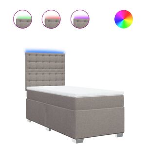 vidaXL Lova su spyruoklėmis ir čiužiniu, taupe, 100x200cm, audinys