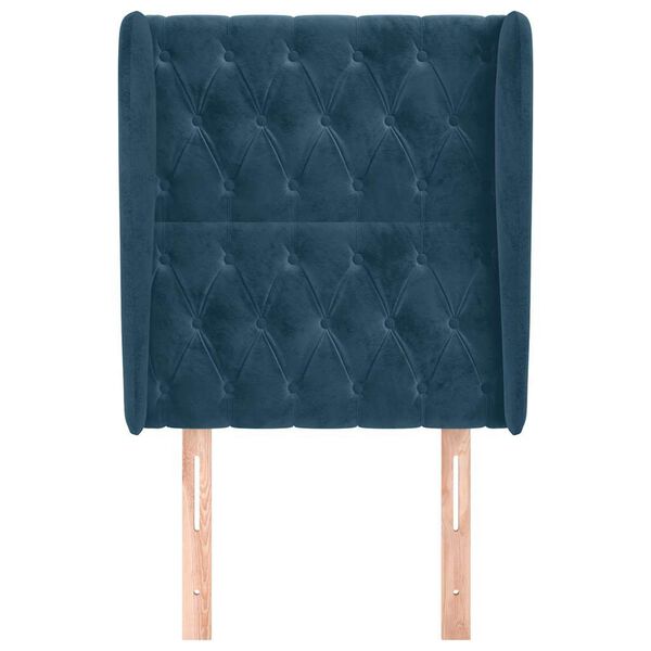 vidaXL Galvūgalis su auselėmis, mėlynas, 83x23x118/128cm, aksomas