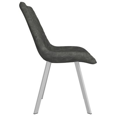 vidaXL Valgomojo kėdės, 6 vnt., pilkos spalvos, dirbtinė versta oda