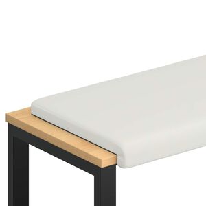 vidaXL Suoliuko pagalvė Dirbtinė oda Balta Gylis 35 cm