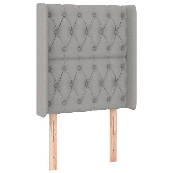 vidaXL Galvūgalis su auselėmis, pilkas, 83x16x118/128cm, audinys