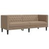 vidaXL Chesterfield sofų komplektas, 2 dalių, kapučino, dirbtinė oda