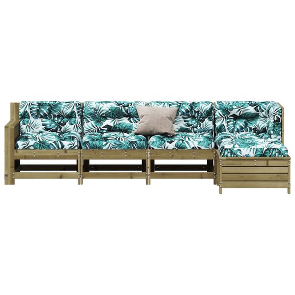 vidaXL Sodo poilsio komplektas su pagalvėlėmis, 5 dalių, pu&scaron;is