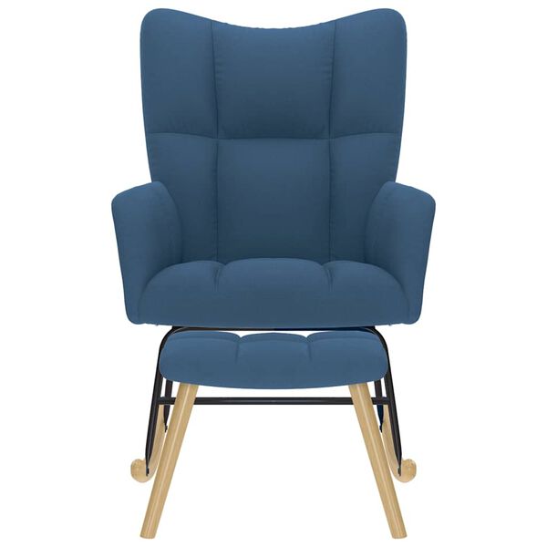 vidaXL Supama kėdė su pakoja, mėlynos spalvos, audinys