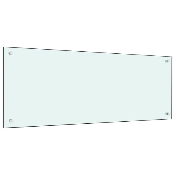 vidaXL Virtuvės sienelė, baltos spalvos, 100x40cm, grūdintas stiklas