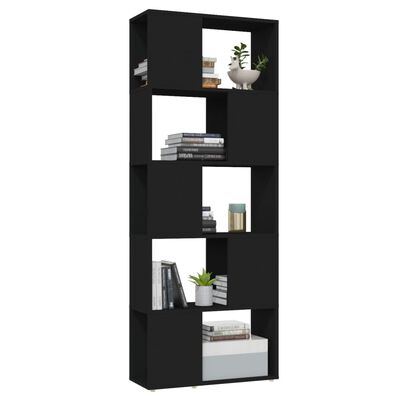 vidaXL Spintelė knygoms/kambario pertvara, juoda, 60x24x155cm, MDP