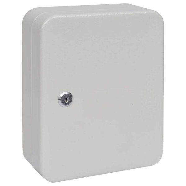 vidaXL Raktų dėžutė su užraktu Balta 20 x 7.5 x 25 cm Plienas