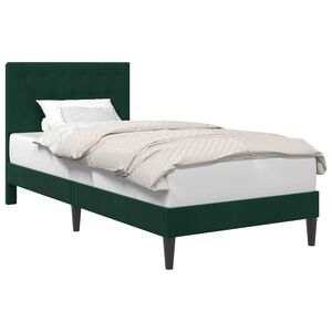 vidaXL Lovos rėmas su galvūgalio Tamsiai žalia 80 x 200 cm Aksomas