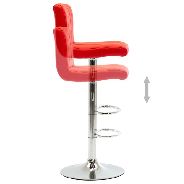 vidaXL Baro taburetė, raudonos spalvos, dirbtinė oda