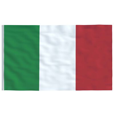 vidaXL Italijos vėliava su stiebu, aliuminis, 6,23m