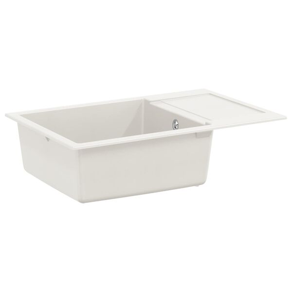 vidaXL Kriauklė Balta 780 x 500 mm 80% Kvarcas ir 20% Derva