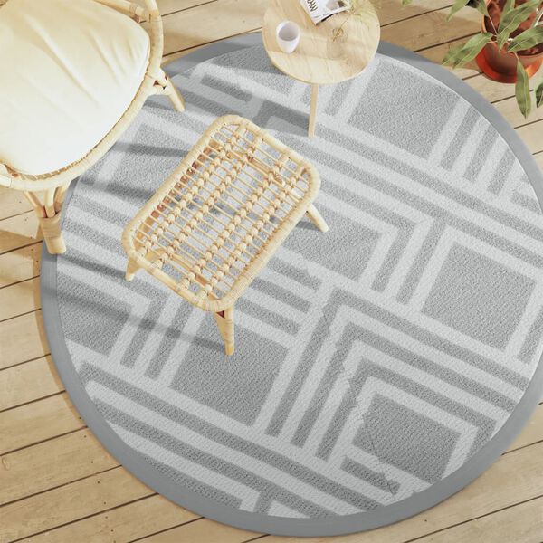 vidaXL Lauko kilimas, ARAKIL pilkos spalvos, 160cm skersmens, PP