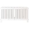 vidaXL Sodo daiktadėžė, balta, 115x49x60cm, pu&scaron;ies medienos masyvas