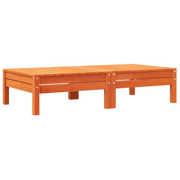 vidaXL Sodo pakojos su pagalvėlėmis, 2vnt., vaško rudos, pušis