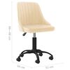 vidaXL Pasukamos valgomojo kėdės, 2vnt., kreminės spalvos, aksomas