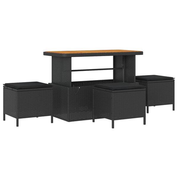 vidaXL Sodo Sofų Rinkinys 14 pcs Juoda poliratanas