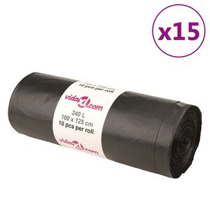 vidaXL &Scaron;iuk&scaron;lių mai&scaron;ai, 150vnt., juodos spalvos, 240l