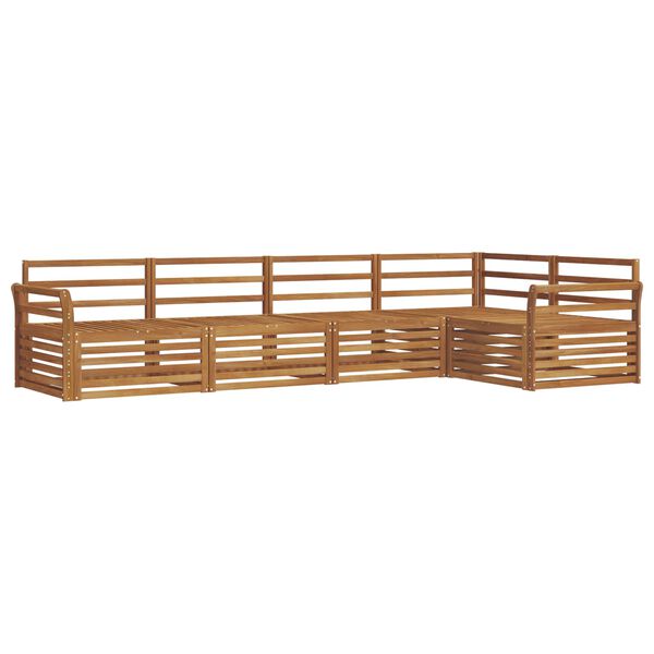 vidaXL Lauko sofos komplektas 5 pcs Natūrali Kietos akacijos mediena