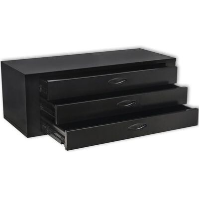 vidaXL Įrankių dėžė, 3 stalčiai, metalinė, juoda