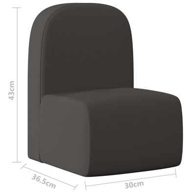 vidaXL 2-1 vaikiška sofa, juoda, dirbtinė oda