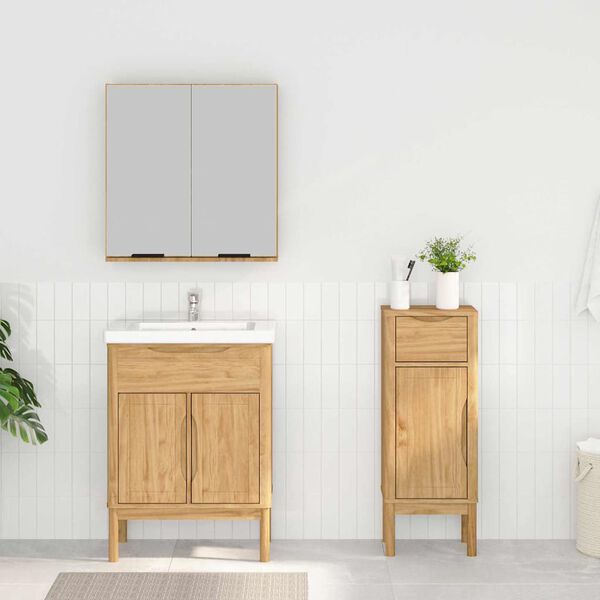 vidaXL Vonios baldų rinkinys su stalčių FLORO 2 pcs Va&scaron;ko ruda