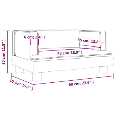 vidaXL Vaikiška sofa, tamsiai pilkos spalvos, 60x40x30cm, aksomas