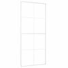 vidaXL Stumdomos durys, baltos, 90x205cm, ESG stiklas ir aliuminis